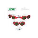 Lovely Red Round Frame USB Recharable Active Shutter 3D Glasses For Children