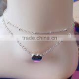 Gold Beads Foot Chain Double Layer Love Heart Anklet Gold Chain Jewelry thumbnail-1