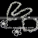 925 Sterling Silver Lobster Claw Clasp Costume Necklace Bracelet Jewelry Sets