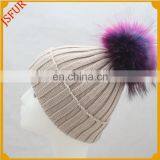 Hot Sale Fur Pompoms Ball Baby Beanies Crochet Kids Hats Lovely Knitted Cap Snowflakes Pom Poms Bobble Ski Hat thumbnail-3