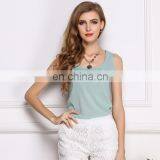 T-WV503 Summer Woman Cheap Vests Plain Chiffon Tank Top Manufacturer thumbnail-3