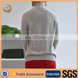 Women Knitted Shawl Collar Grey Cashmere Sweater thumbnail-3