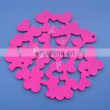 Special love tree design with small pink heart rubber pvc cup coaster for wedding