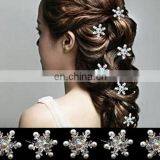 Wedding U-shaped Bridal Hair Clip,Crystal&pearl Snowflake Hairpin,Movie Frozen Hair Jewelry Accessory thumbnail-1