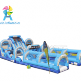 Inflatable water slide with obstacles Aqua Rush HUGE water slide park combining 5 module