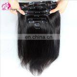 Raw Unprocessed Virgin Indian Hair Clip in Remy Human Hair Extensions