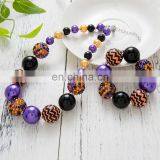 Kids Necklace + Bracelet Set Halloween Girl Chunky Bubblegum Bead Jewelry Accessories 2pcs Set thumbnail-2