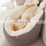 Warming Cat Bed Soft Round Pet Bed Cat Cave For Small Animals With Ant -Slip Bottom thumbnail-5