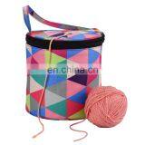 Round Yarn Storage Bag Knitting Organizer Tote for easy knit