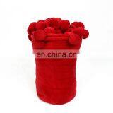 Super Soft Touch Home Textile Pompom Flannel Fleece High Quality Bed Throw Blankets for Adult thumbnail-5