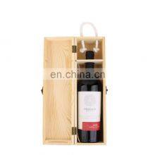 Wholesale Small Moq Quality Single Bottle Unfinished Pine Wooden Wine Box thumbnail-4