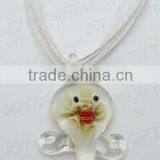 2014 Gift Lampwork Glass Pendant Necklace Lampwork Glass Necklace Glass Ball Pendant Light With Wax Cord thumbnail-1
