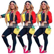 Spring and Summer New Hooded Casual Sports Sweater Hooded Stitching Fashion Loose Large Size Manufacturers Wholesale Custom thumbnail-2