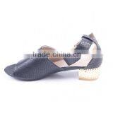 Happy Feet Snake Print Upper and Front Toe Fancy Low Heel Ladies Sandals With Buckle thumbnail-4