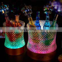 Top Sale Floor Standing ABS Custom Logo Whisky LED Party Special Cube Acrylic Ice Bucket thumbnail-5