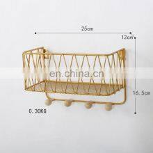 Best Selling Bathroom Metal Wire Shelving Rack Living Room Wire Storage Racks With Bamboo Ball Bathroom Accessories Rack thumbnail-2