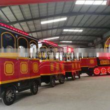 Trackless Train Sightseeing Road Tourist Fairground Entertainment Amusement Park Train Rides for Sale thumbnail-3