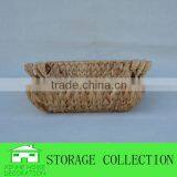 S/3 Square Water Hyacinth Woven Gift Tray With Handles thumbnail-3