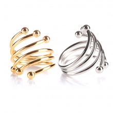 Wholesale Metal 6 Pearls Spiral Wedding Gold Napkin Ring thumbnail-5
