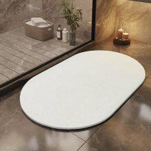 Oval Bathroom Mat China Manufacturer Non-slip Water Absorbent Diatomite Bath Mat thumbnail-1