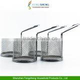 Mini Chrome Chip Fryer Serving Food Presentation Basket by Kitchen Stars thumbnail-3