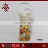 Farm Tools Home Decorative Tall Milk Bucket Tin Pot Wood Handle Metal Milk Tank thumbnail-6