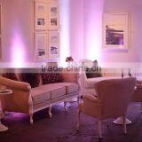 White Carving Frame Fabric Cover Eventing Sofa XW1027 thumbnail-1