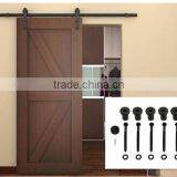 Black Antique Style Steel Rustic Modern Interior Solid Wood Sliding Barn Door Hardware thumbnail-1
