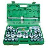 26PCS 19 25mm Dr. Plastic Box Double Colour Heavy Socket Set