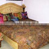 Vintage tribal banjara fabric recycled and patched up with cross stitches and embellishments designer Banjara Bedspreads