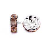 Silver Plated Light Peach Color #362 Rhinestone Jewelry Rondelle Spacer Beads Variation Color and Size 4mm/6mm/8mm/10mm thumbnail-2