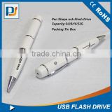 High Quality Silver Metal Ball-point Pen Shape 8GB USB Flash Drive Memory Stick