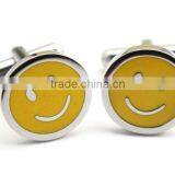 Classic Stainless Steel Baby Face Smiling Emoji Cufflink For Men thumbnail-1