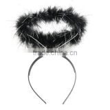 Dark angel black halo with feather and tinsel