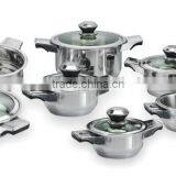 12pcs 555 Stainless Steel Kitchen Cookware Stock Pot and Frying Pan Sets