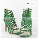 OLNS009 2016 Beautiful Gladiator Sexy Women Sandals Green Ankle Strap Novelty Fish Toe Sandal Shoes for Women thumbnail-2