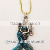 Pewter Mermaid Pendant, Metal Necklace Pendant