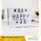 Acrylic ABS led material and square shape cinematic massage light box letters