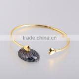 Korean Fashion Double Heart Gold Plated Bracelet thumbnail-4