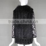 Natural Stylish Fashion Women's Knitted Genuine Rabbit Fur Vest thumbnail-4