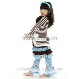 2016 Christmas Yiwu Kaiya New Fashion 3 Pieces Coat Dress and Pant Baby Girl Boutique Clothing Sets thumbnail-3