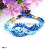 Simple Fashion Meaning Braided Nylon Rope Bronzy Anchor Bracelets For Gift