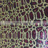 Snake Embroidered 3mm Sequin Fabric Leopard thumbnail-6