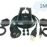 Car Dashboard Flush Mount USB Extension Cable Install Kit 1/8 Inch A/V Jack thumbnail-2