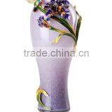 RORO Felicity Iris Enamel Pewter Colour Glass Vase