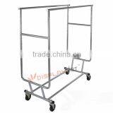 Double Rail Rolling Clothing Display Rack