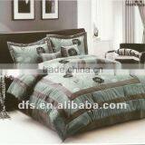 7Pcs Faux Silk Flocking Comforter Set