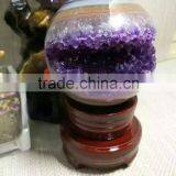 Lovely Laughing Stone Natural Agate Geode Small Amethyst Geode Sphere Ball for Decoration thumbnail-3