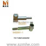 Zinc-plated 3 in 1 Steel Tube Furniture Connector thumbnail-1