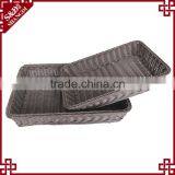 Set of 2 Plastic Wicker Bathroom Storage Basket for Home or Hotel thumbnail-2